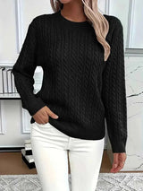 Damen Pullover Herbst Strick – Schwarz