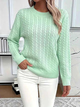 Damen Pullover Herbst Strick – Hellgrün