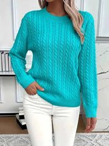 Damen Pullover Herbst Strick – Petrol