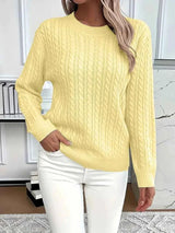 Damen Pullover Herbst Strick – Gelb