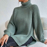 Damen Pullover Rollkragen Elegant – Hellgrün