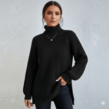 Damen Pullover Rollkragen Elegant – Schwarz
