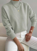 Marlene | Damen Rollkragen Strickpullover mit Rippenmuster Weicher Winterpullover – Hellgrün