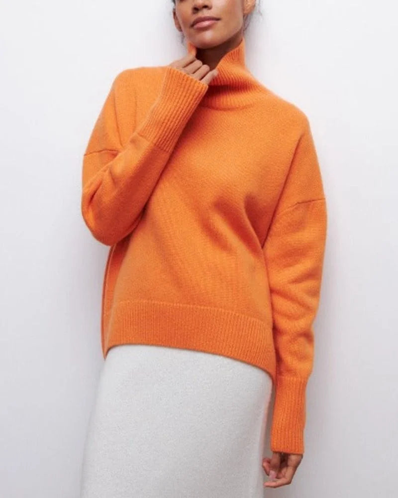 Damen Oversized Rollkragenpullover