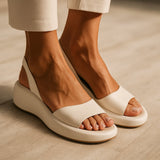 Elisabeth | Damen Sandalen Ergonomisch Gepolstert Slingback Komfort – Weiß
