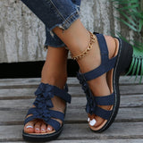 Damen Sandalen Freizeit Komfort – Blau