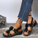 Damen Sandalen Freizeit Komfort – Schwarz