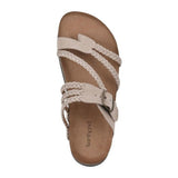 Nora | Damen Sandalen Geflochten mit Schnalle Zehentrenner – Beige