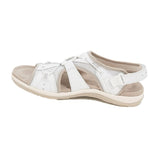 Damen-Sandalen mit offener Zehenpartie, Bungee-Kordelzug und Fersenriemen – Weiß