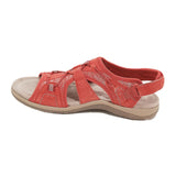 Damen-Sandalen mit offener Zehenpartie, Bungee-Kordelzug und Fersenriemen – Rot