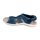 Damen-Sandalen mit offener Zehenpartie, Bungee-Kordelzug und Fersenriemen – Marineblau