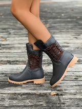 Damen Schnürstiefel – Dunkelgrau