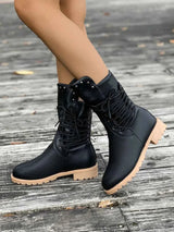 Damen Schnürstiefel – Schwarz