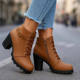 Damen Schnürstiefeletten – Braun