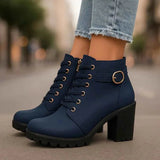 Damen Schnürstiefeletten – Blau