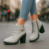 Damen Schnürstiefeletten – Grau