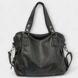 Sophie | Damen Schultertasche Leder-Optik Hobo-Stil – Schwarz