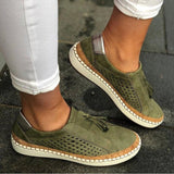 Emilia | Damen Slip-On Loafer Orthopädisch Atmungsaktiv Quasten – Grün