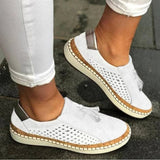 Emilia | Damen Slip-On Loafer Orthopädisch Atmungsaktiv Quasten – Weiß