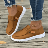 Damen Slip-On Schuhe Flach – Dunkelbraun