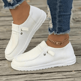 Damen Slip-On Schuhe Flach – Weiß
