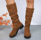 Damen Slouch Stiefel Modisch – Braun