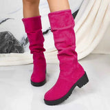 Damen Slouch Stiefel Modisch – Rosa