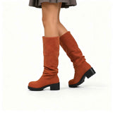 Damen Slouch Stiefel Modisch – Orange