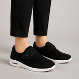 Damen Sneaker Mit Komfortsohle Und Klettverschluss – Schwarz