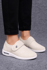 Damen Sneaker Mit Komfortsohle Und Klettverschluss – Hellbraun