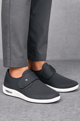 Damen Sneaker Mit Komfortsohle Und Klettverschluss – Grau