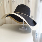 Damen Sonnenhut mit breiter Krempe Elegant – Schwarz