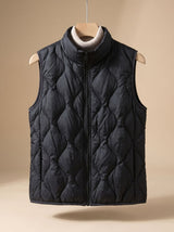 Marlene | Damen Steppweste Bodywarmer mit Stehkragen und Taschen – Schwarz