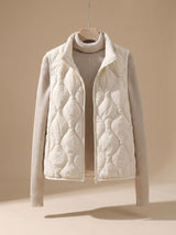 Marlene | Damen Steppweste Bodywarmer mit Stehkragen und Taschen – Cremefarben