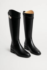 Damen Stiefel Kniehoch Elegant mit Schmaler Silhouette – Schwarz