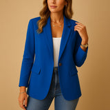 Katharina | Damen Stretch-Blazer Einreihig Tailliert – Blau