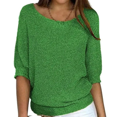 Damen Strickpullover mit halblangen Ärmeln