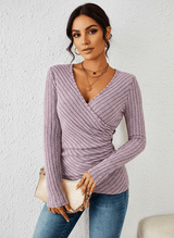 Damen Top Langarm Elegant – Helllila