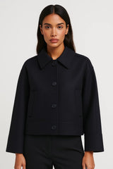 Damen Übergangsjacke Kurz Elegant – Schwarz