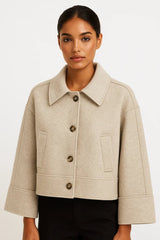 Damen Übergangsjacke Kurz Elegant – Beige