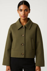 Damen Übergangsjacke Kurz Elegant – Grün