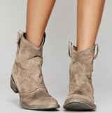 Luisa | Damen Wildleder-Westernstiefel für einen stilvollen Look mit niedrigem Absatz – Braun