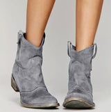 Luisa | Damen Wildleder-Westernstiefel für einen stilvollen Look mit niedrigem Absatz – Grau