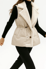 Damen Winter Weste Plüsch – Weiß