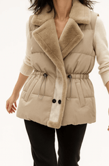 Damen Winter Weste Plüsch – Khaki