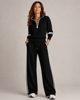 Damen Zweiteiler mit Weiter Hose – Schwarz