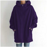 Damenjacke Oversized mit Reißverschluss – Lila