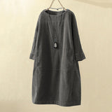 Damenkleid Lockerer Schnitt – Grau