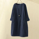 Damenkleid Lockerer Schnitt – Dunkelblau