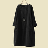 Damenkleid Lockerer Schnitt – Schwarz
